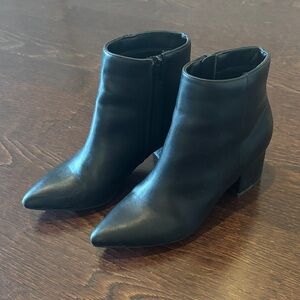 Black Leather Ankle Boots